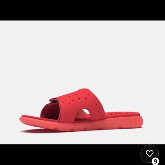 Under Armour Red Cushioned Slide Sandals - Picture 3 of 10